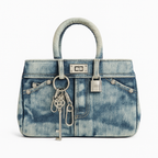 Denim Lock and Key Mini Handbag