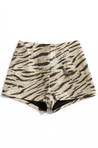 Sequin Zebra High Waist Shorts