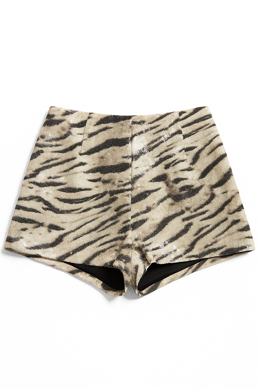 Sequin Zebra High Waist Shorts