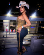 Stretch Denim Maxi Dress