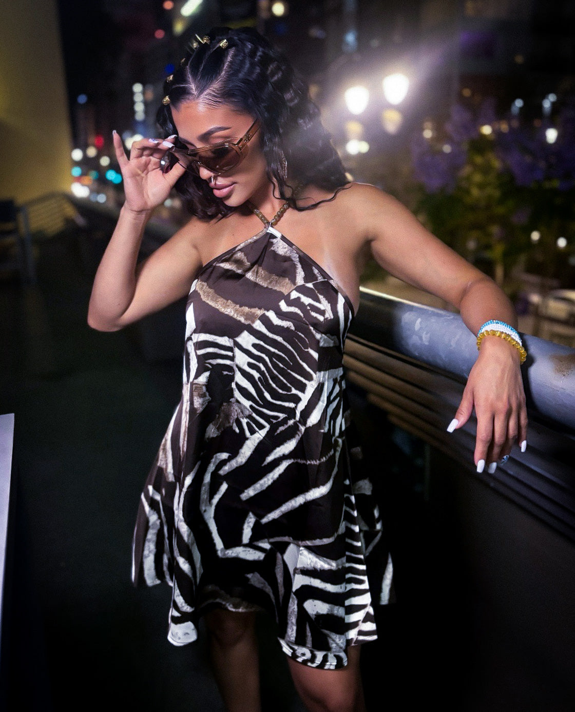 Zebra Luxe Mini Dress