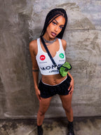 "Money Calling" Bling Crop Tanktop