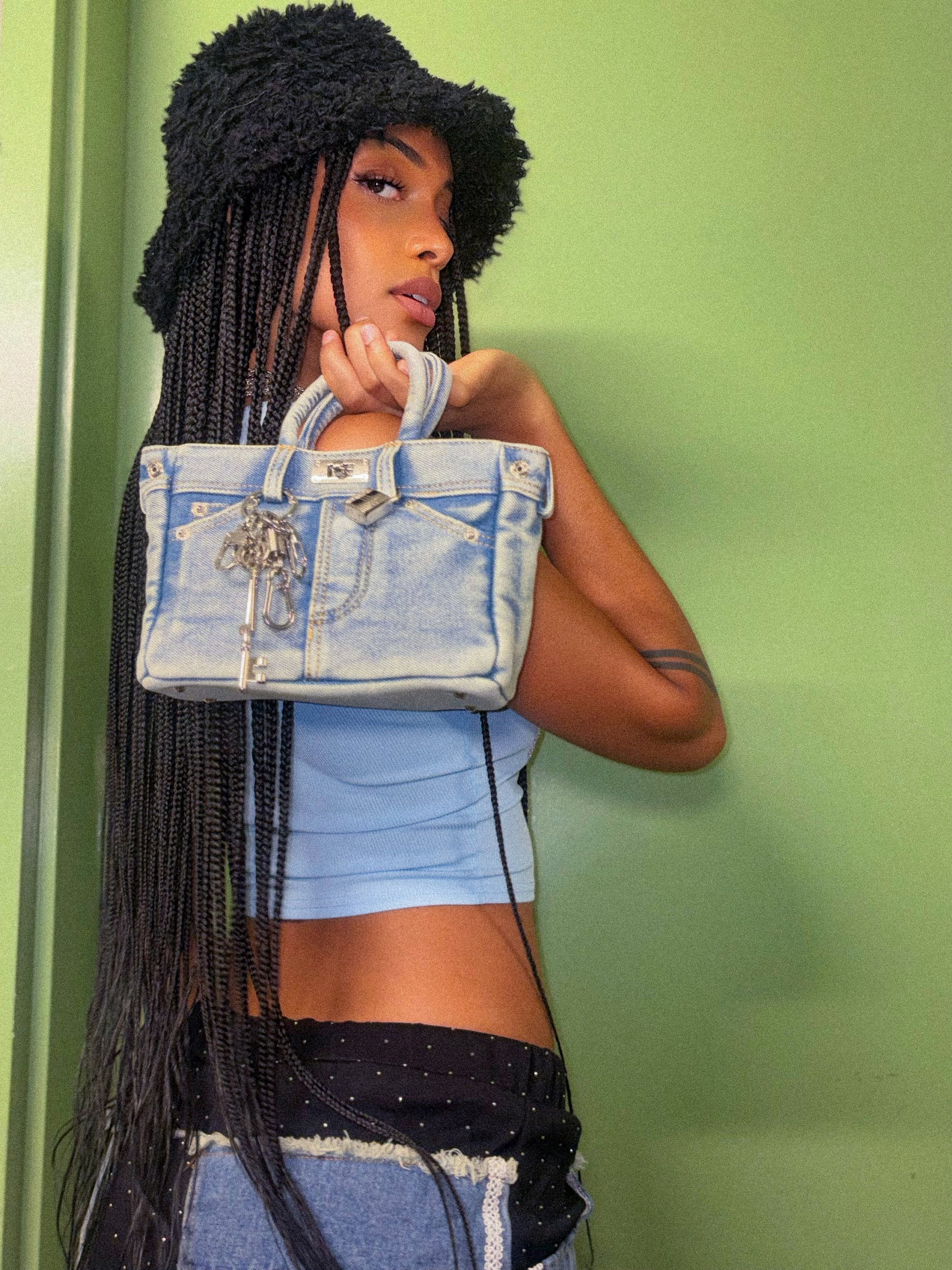 Light Washed Mini Denim Purse
