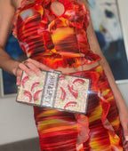 Hot Chili Bling Chain Strap Clutch