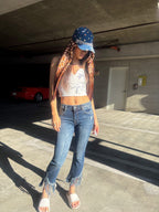 Raw Edge Y2K Capri Jeans