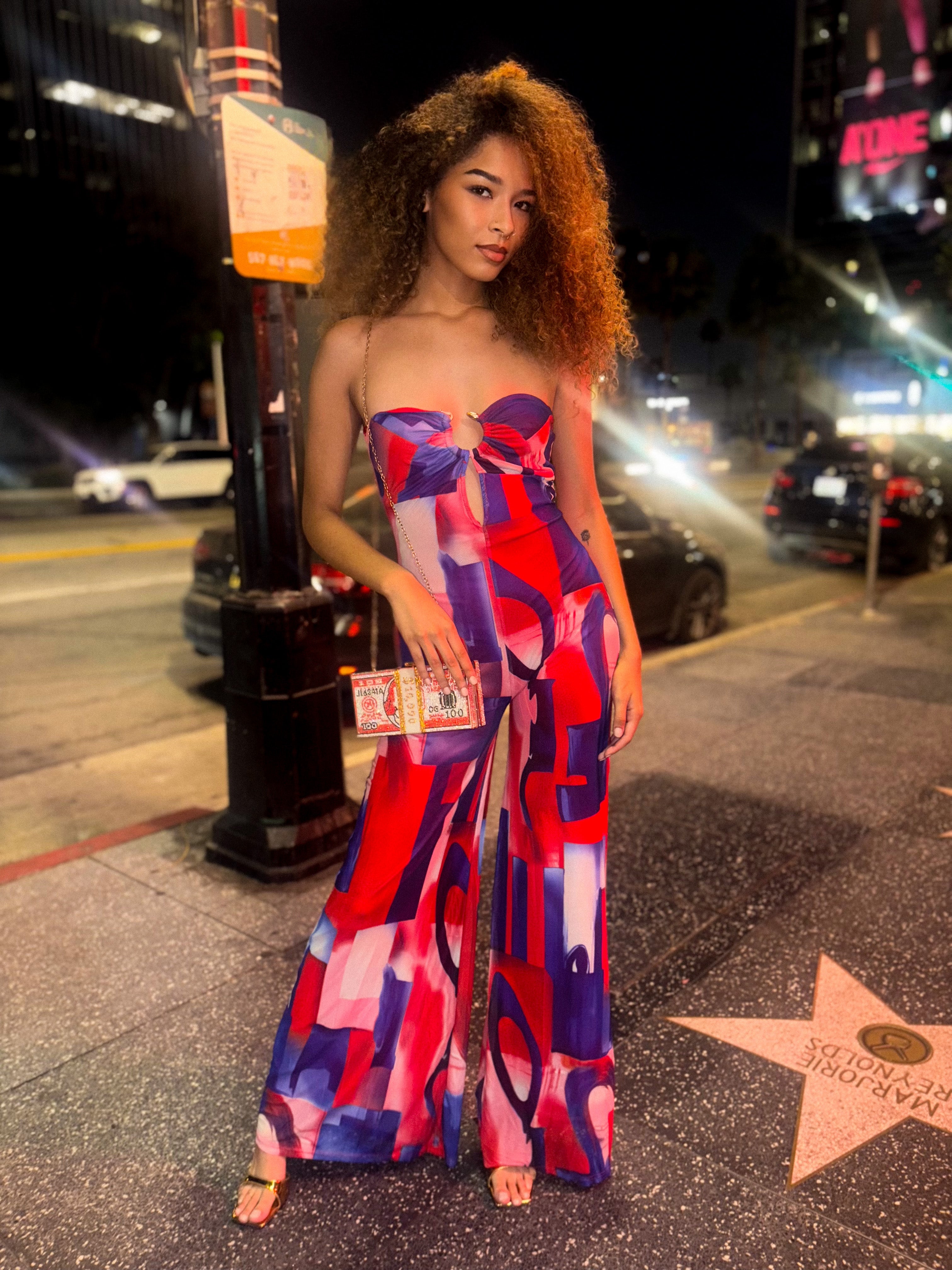 MoneyStacks Bling Chain Strap Clutch