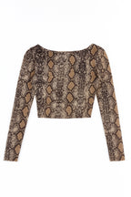 Snakeskin Print Sheer Top